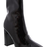 The Bruno Black Patent Leather Booties | Front View 