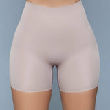 Seamless Mid-Waist & Anti-Chafing Slip Shorts-Nude | Front View