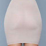 Seamless High Waist Half Slip Skirt Bodyshaper-Nude | Back View