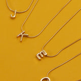 Delicate Snake Chain Initial Pendant Necklace