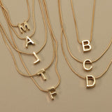 Delicate Snake Chain Initial Pendant Necklace