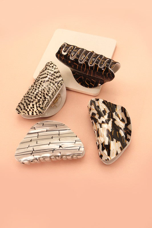 Shiny Oval Hair Claw Clips