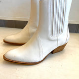 Huda White High Ankle Booties