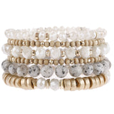 Mix Stackable Charm Stretch Bracelet in Natural