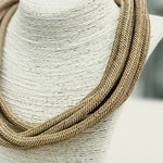 Rachel Rope Necklace in caramel, braided rope design, slip-on style, lightweight and versatile accessory
