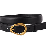 Basic Leather Belt with Asymmetrical Buckle