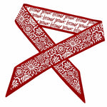 Oklahoma Sooners skinny satin scarf in crimson and cream
