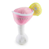 Plush Cosmuttpolitan cocktail-inspired dog toy with a hidden squeaker.