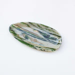 Glossy jade marble eco acetate oval catchall tray for holding Mahjong dice, jewelry, keys, and small accessories.
