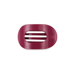TELETIES small flat round hair clip in Wild Side deep magenta design.