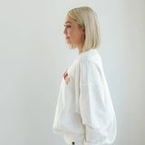Varsity Charm Crew in White