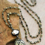 Dalmatian Jasper Rosary Beaded Chain Necklace