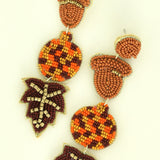 Autumn Themed Beaded Drop Earrings