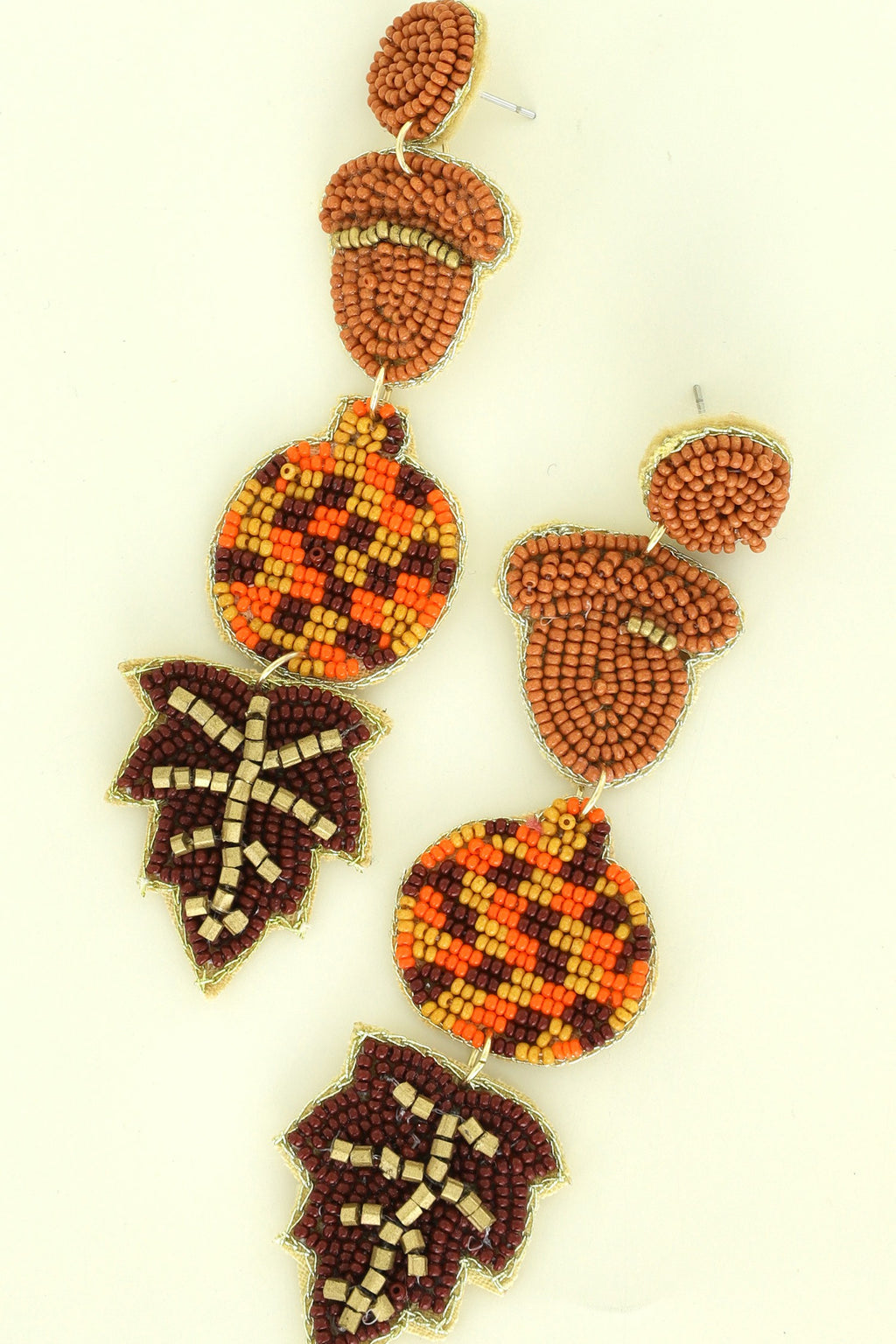 Autumn Themed Beaded Drop Earrings