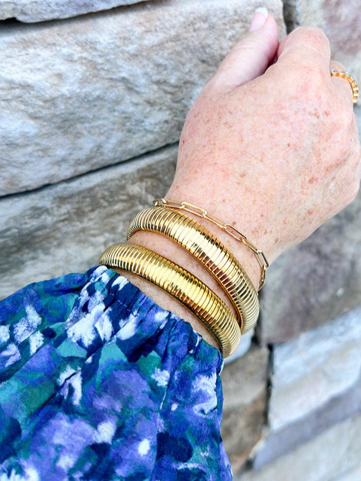 18K Gold Plated Bangle Bracelets - The Pink Pineapple 850