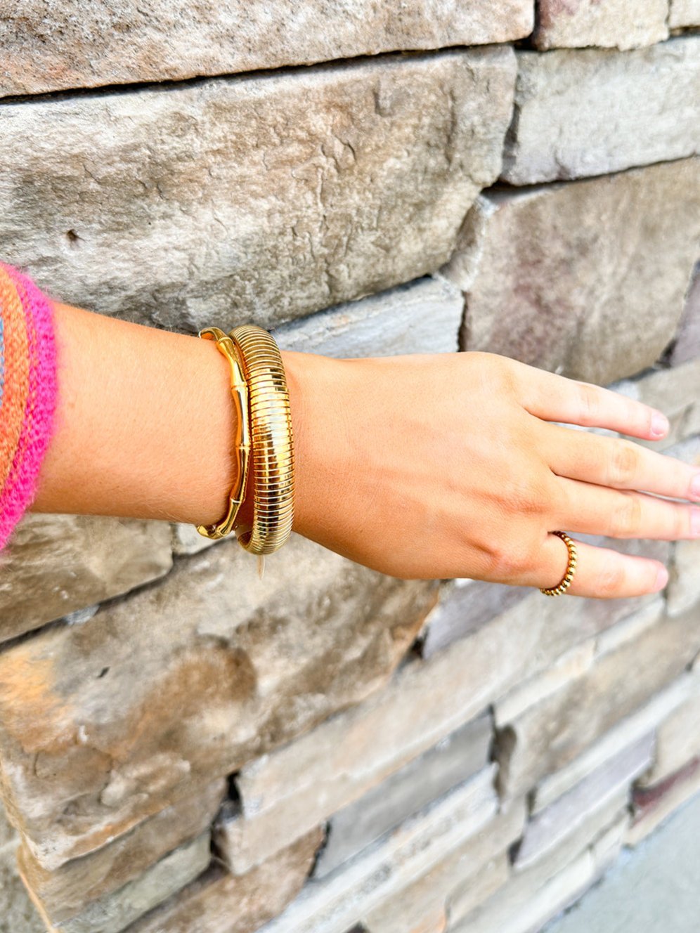 18K Gold Plated Bangle Bracelets - The Pink Pineapple 850