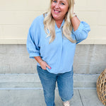 Complete Awe V-Neck Loose Fit in Chambray