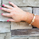 Pearl and Coin Accented Gold Stretch Bracelet