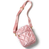 Glossy Puffy Mini Crossbody Bag-Pink