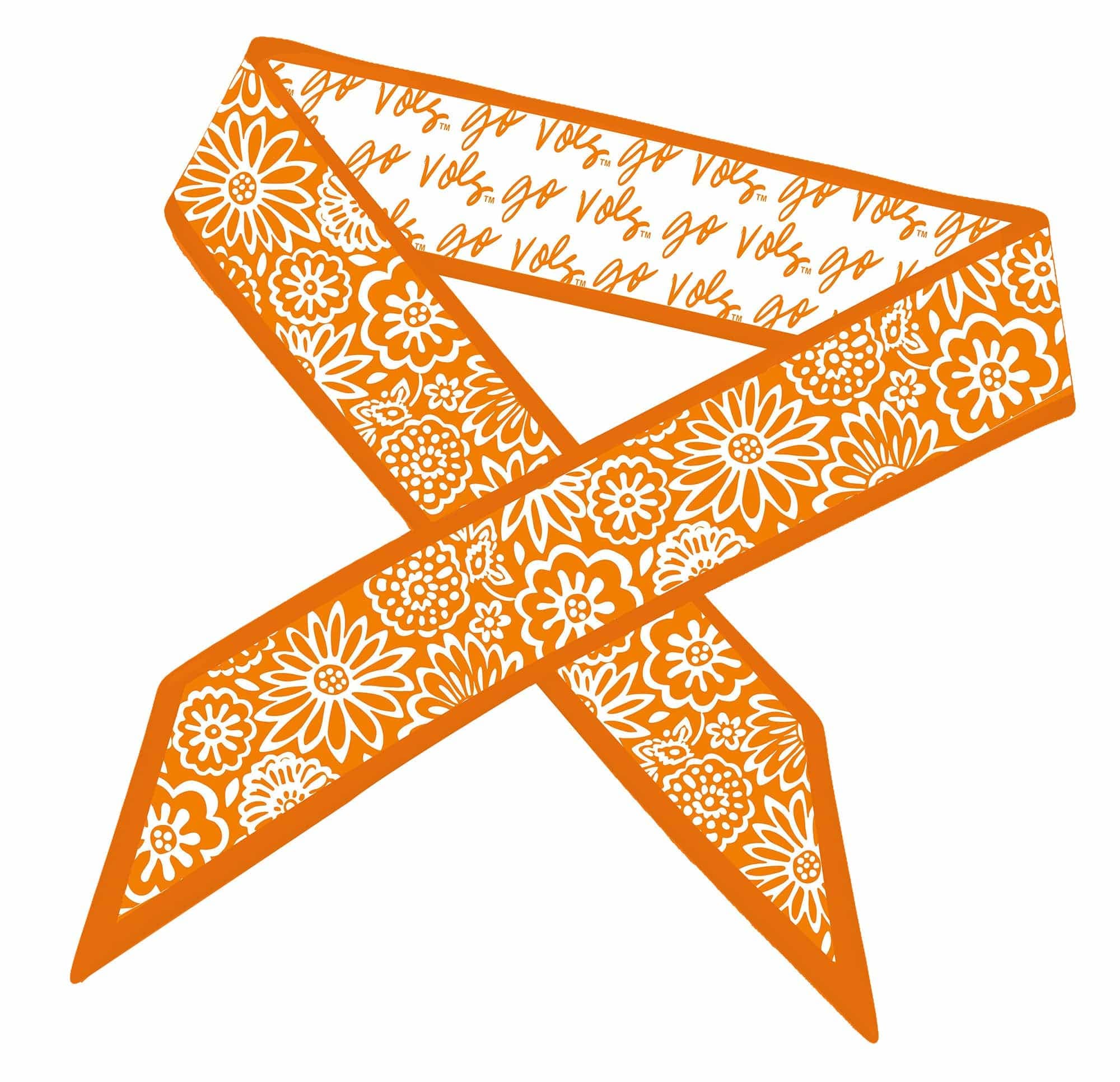 Tennessee Volunteers skinny satin scarf in orange and white
