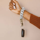 Brown Checkered Keychain