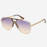[Freyrs] Logan Aviator Sunglasses in Tortoise with Sunrise Lenses