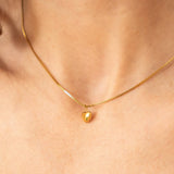 Brenda Grands Tiny Gold Puffy Heart Necklace