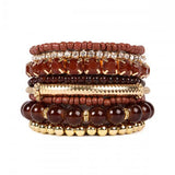 Multicolor Stretch Bracelet in Brown