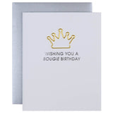 Bougie Birthday Paper Clip Letterpress Greeting Card