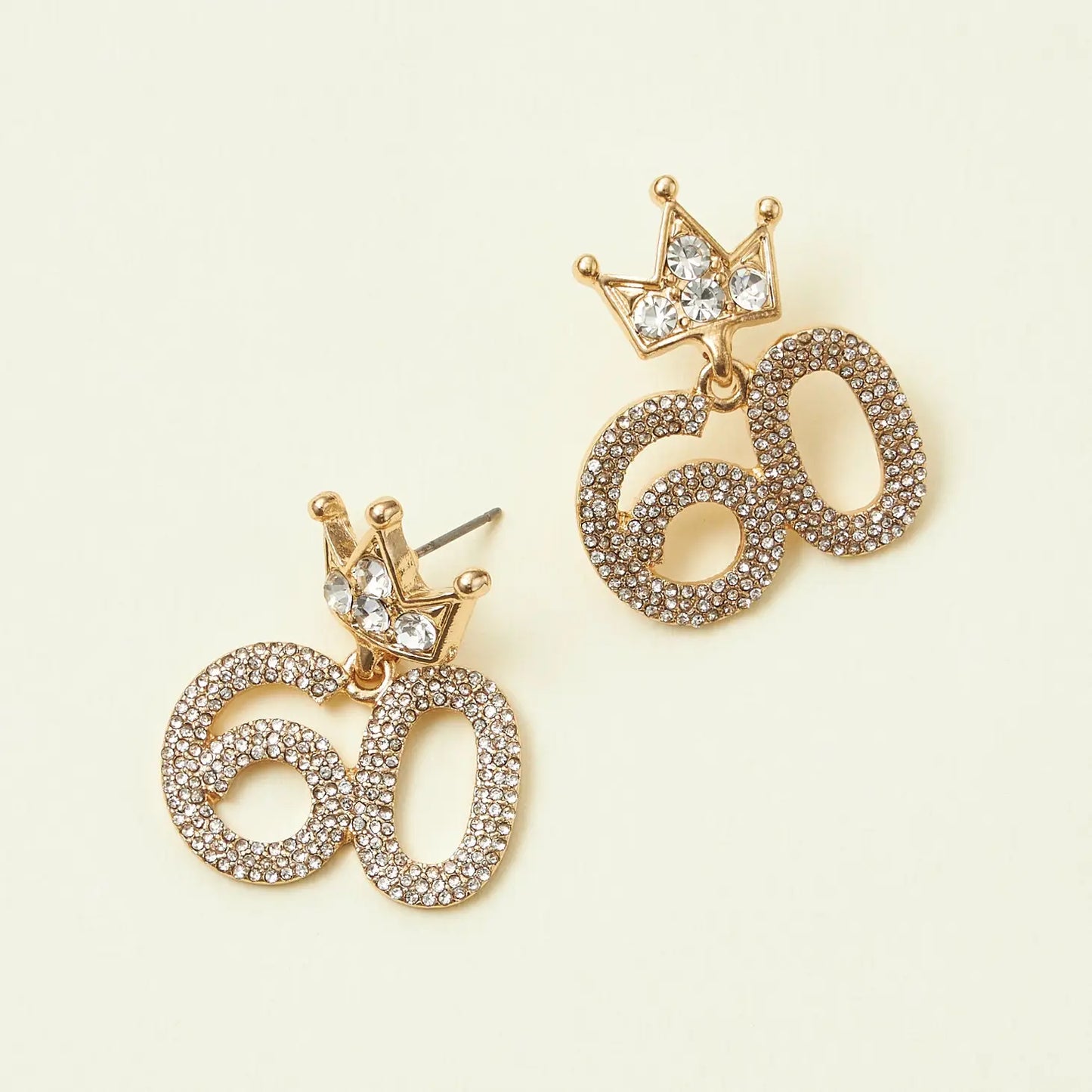 60th Birthday Celebration Rhinestone Earrings