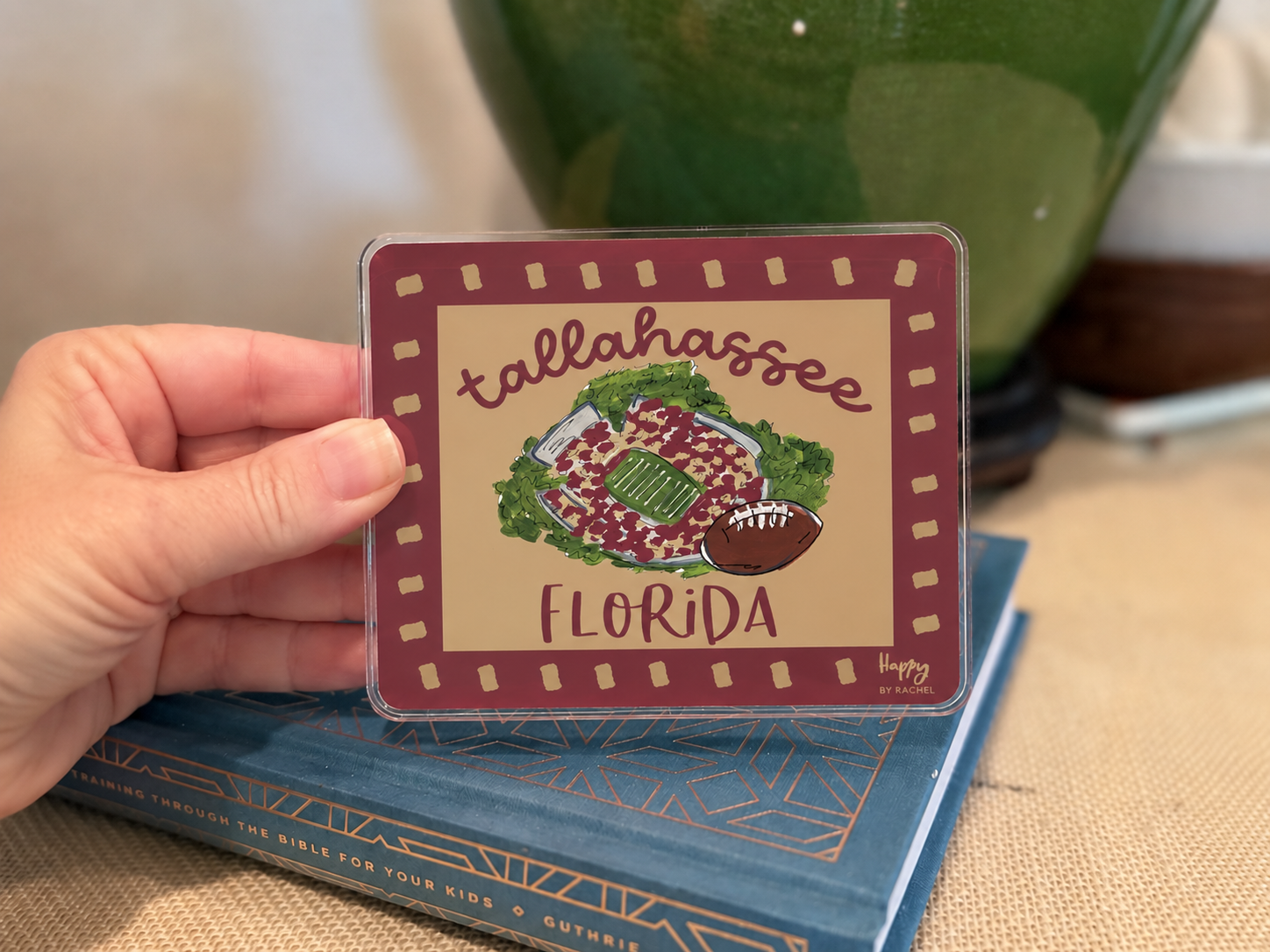 Tallahassee Game Days acrylic shelf sitter with collegiate-inspired design
