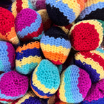 Classic hacky sack footbag designed for kicking, tossing, and outdoor play.
