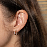 [Brenda Grands] 18K Gold Pave Shine Double Hoops