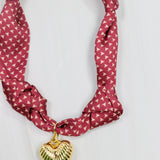 Garnet Gleam Scarf Charm Necklace