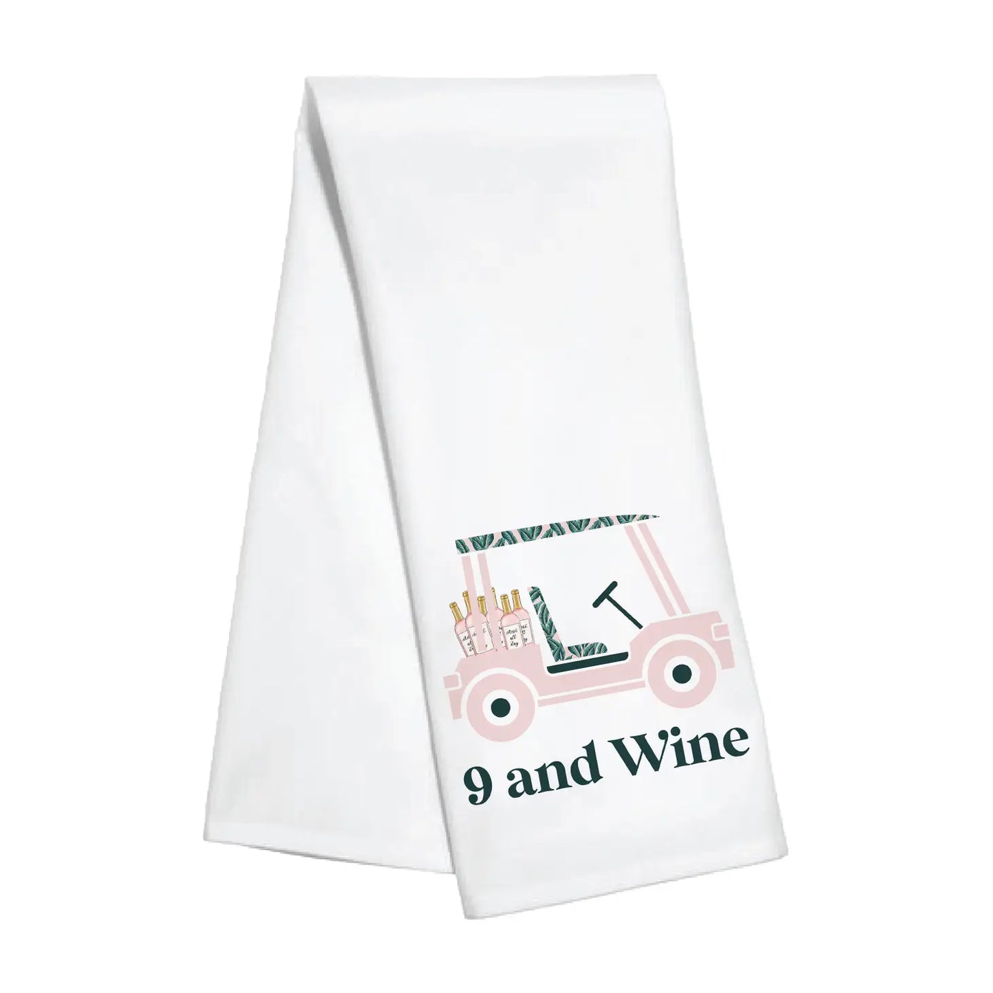 9 and Wine Kitchen Towel