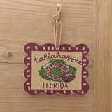Tallahassee game day scalloped acrylic ornament