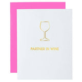 Partner in Wine Paper Clip Letterpress Greeting Card