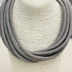 Rachel Rope Necklace in fox gray, braided rope design, slip-on style, lightweight and versatile accessory