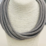 Rachel Rope Necklace in fox gray, braided rope design, slip-on style, lightweight and versatile accessory