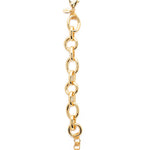 Bright gold linked chain bracelet with classic uniform design and secure clasp