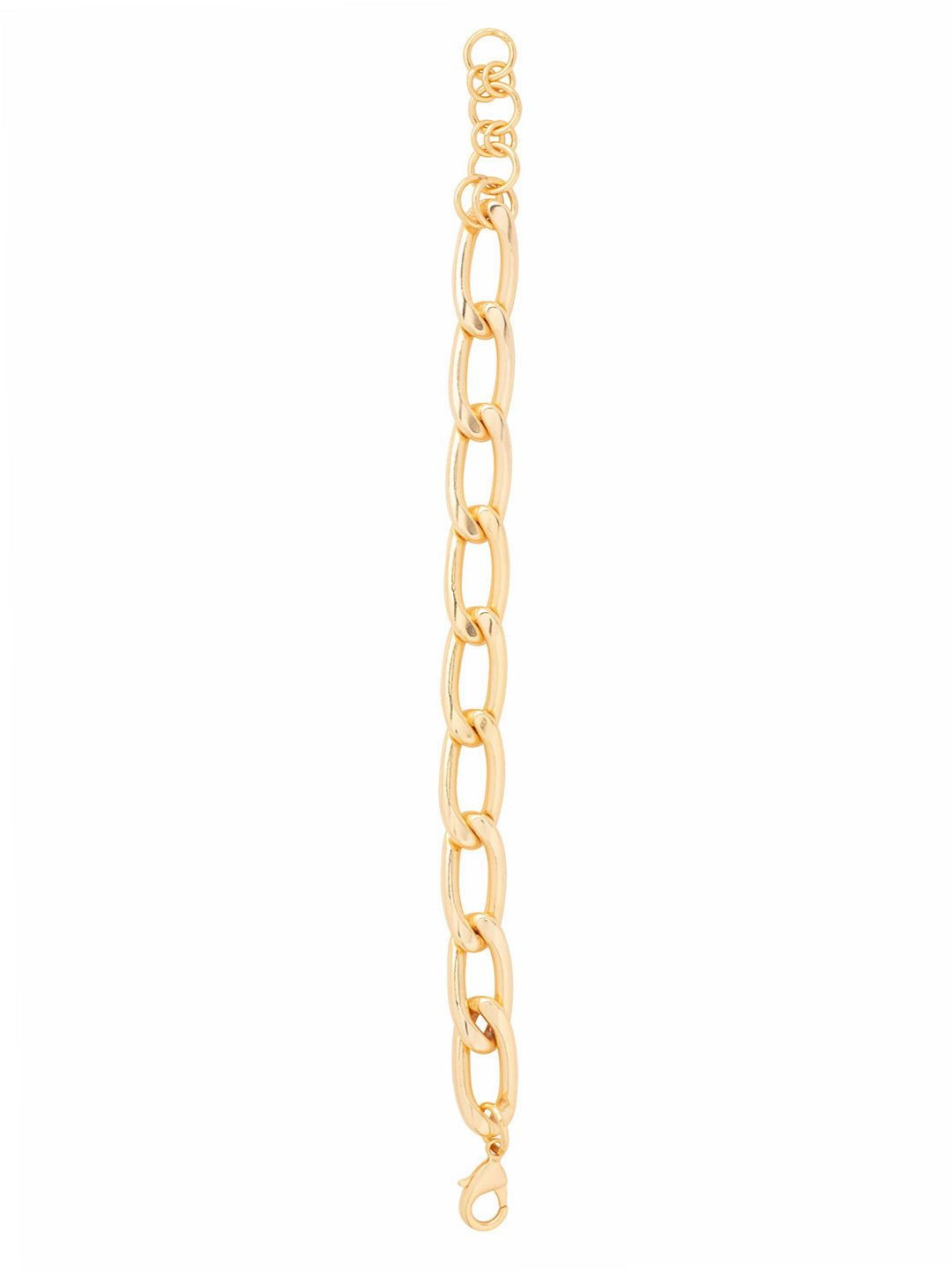 Bright gold-tone bracelet with oval curb chain links and secure clasp