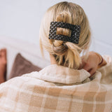 [TELETIES] Flat Rectangle Hair Clip – Medium Truly Taupe Quilted