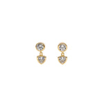 12mm 18K gold drop stud earrings with cubic zirconia
