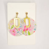 Floral Notch Filled Circle Earrings