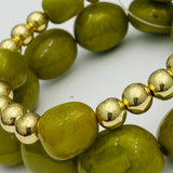 Double Stone Stack in Pistachio &amp; Gold