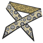 UCF Knights skinny satin scarf in black and gold