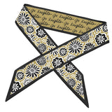 UCF Knights skinny satin scarf in black and gold