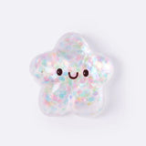 Glitter bling squishy star stress toy with a soft slow-rising silicone texture and sparkling star-shaped design.