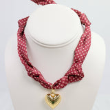 Garnet Gleam Scarf Charm Necklace
