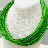 Lily Leatherette Strand Necklace in Lime